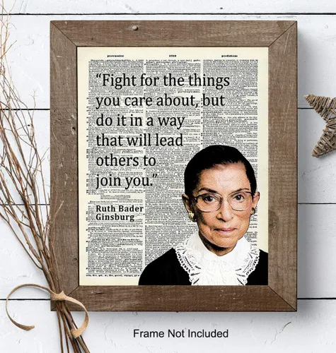 Vista 7 de Ruth Bader Ginsburg - Arte de pared con cita motivacional RBG, decoración del hogar, decoración de habitación para oficina, dormitorio, regalo