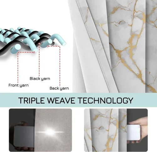 Vista 4 de Cortinas opacas de mármol blanco, modernas cortinas abstractas transparentes para sala de estar y dormitorio, diseño de cortina y gasa que puede