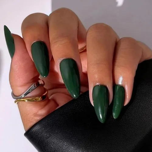 Vista 44 de Uñas postizas a presión marrón café, uñas postizas medianas de almendra, color sólido, cobertura completa, uñas postizas artificiales brillantes