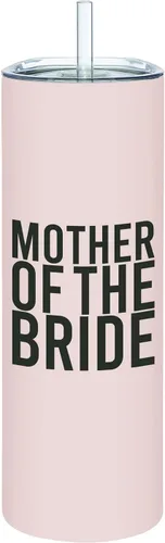 Vista 6 de Santa Barbara Design Studio Wedding Collection - Vaso delgado blanco y negro con pajita, 20 onzas, novia