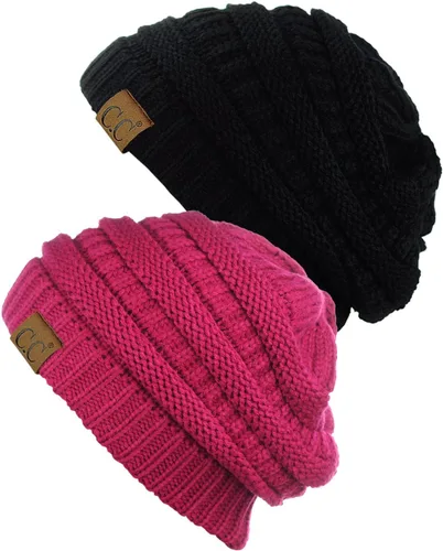 Vista 47 de Gorro a la moda de tejido suave abultado, cálido y elástico de C.C
