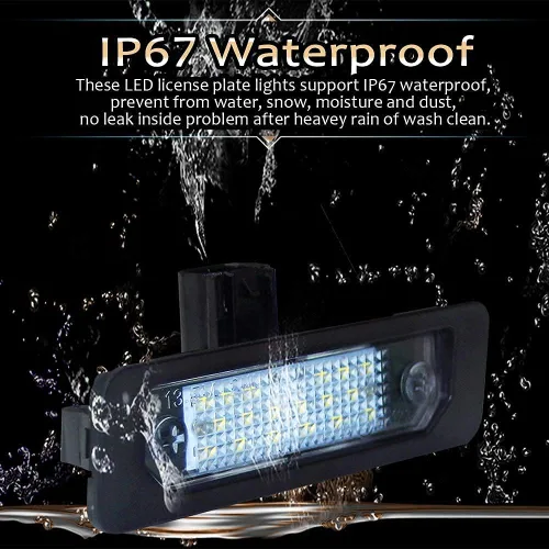 Vista 9 de D-Lumina Conjunto de lámpara LED para placa de matrícula compatible con Ford Flex Taurus Mercury Sable, incluye luces de charco de espejo lateral