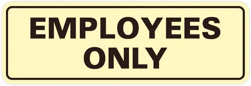 Vista 58 de Letrero estándar de solo empleados - Negro - Pequeño (1 paquete)