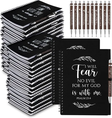 Vista 8 de Kosiz Juego de 20 unidades / 10 unidades de regalo cristiano para el Día de la Madre, cuaderno en espiral A5 a granel de 5.5 x 8.3 pulgadas, diario