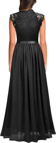 Vista 2 de Miusol Vestido largo formal sin mangas de encaje floral para dama de honor para mujer