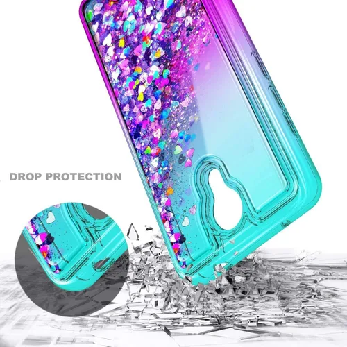 Vista 4 de NZND Funda para Wiko Ride 2 (U520AS) con protector de pantalla de vidrio templado (cobertura completa), diseño de cascada flotante líquida