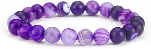 Vista 8 de Colección Cherry Tree - Pulseras de cuentas de gemas para mujeres y hombres, tamaños pequeños, medianos y grandes, cuentas redondas de 8 mm Cuarzo