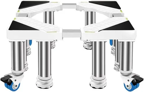 Vista 10 de Soporte para refrigerador de 4 patas, soporte de base ajustable para lavadora, soporte extensible para nevera, 11.4-12.6 in, bandeja base