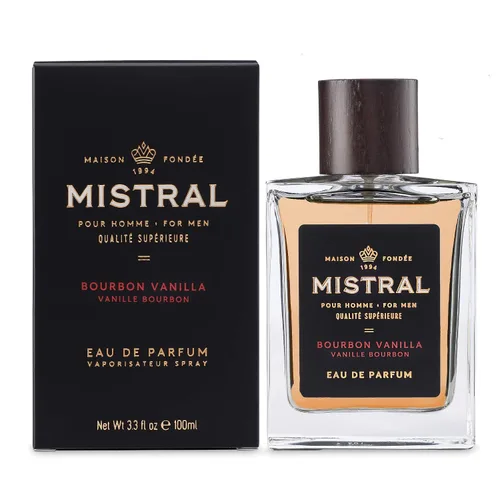 Vista 3 de Mistral Bourbon Vanilla Eau de Parfum para hombre, colonia para hombre, 3.4
