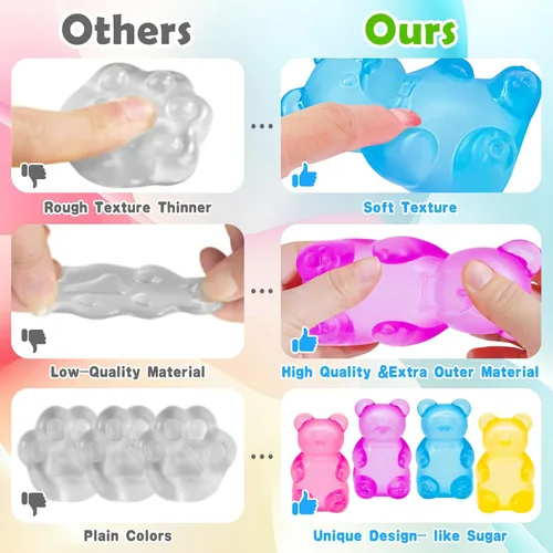 Vista 5 de Fidget Toys Dream Squishy Drop, Cubos Squishies Antiestrés, Alivio de Ansiedad y Estrés, Cubo Antiestrés de Hielo Squishy-Drop Bolas de Azúcar