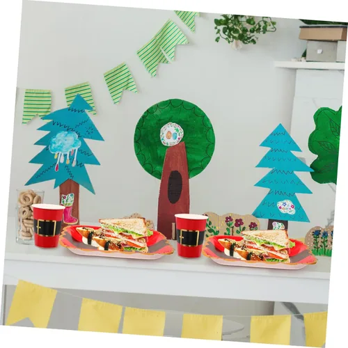 Vista 5 de NOLITOY 1 juego de tirar de la bandera decoraciones de Navidad camping taza desechable decorar suministros de fiesta taza de fiesta de Navidad tazas