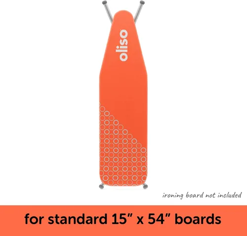 Vista 8 de Oliso M3Pro Project Steam Iron with Solemate (Coral) + 100% Cotton Durable Ironing Board Cover (Coral)
