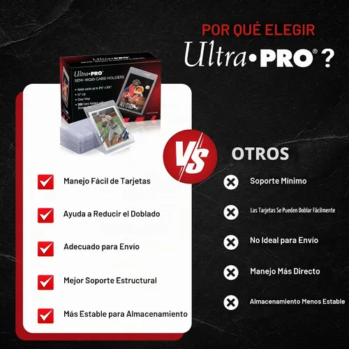 Vista 6 de Ultra Pro Tarjetero semirrígido con borde de 1/2 pulgada, fundas de PVC transparentes para tarjetas intercambiables, se adapta a 2.5 x 3.5 pulgadas