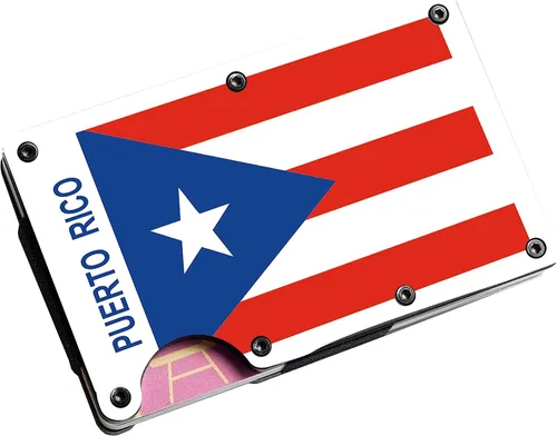 Vista 2 de Billetera de acero inoxidable con clip para dinero, Puerto Rico, Slim