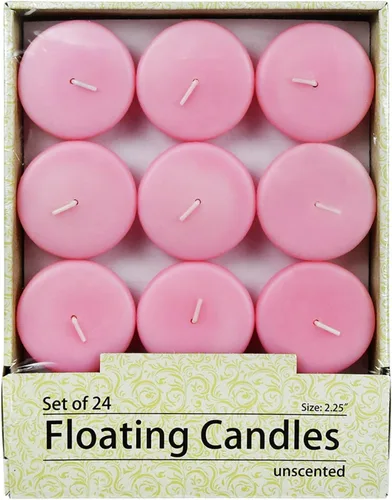 Vista 2 de Zest Candle CFZ-025 - Velas flotantes de 24 piezas, 2.25 pulgadas, rosa claro