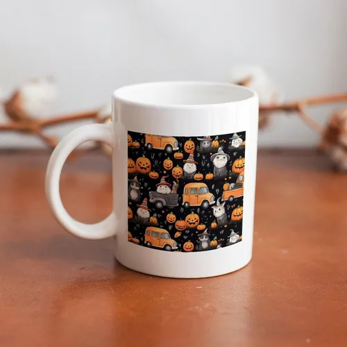 Vista 7 de Coffee Mug Happy Halloween Pumpkin Gnomes Truck Love Cat Bat Ghost Spider Web Ceramic Mugs Happy Halloween Funny Gifts Ideas For Mama Mommy