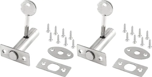 Vista 10 de Cerradura de mortaja de acero inoxidable con llave y tornillo para puerta de 3.14 pulgadas de longitud