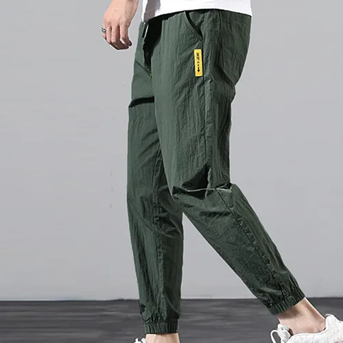 Vista 5 de Pantalones holgados para hombre con pantalones de moda atados pantalones de entrenamiento para hombre