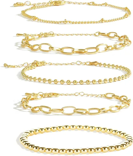 Vista 152 de Long tiantian Pulsera de oro gruesa para mujer, pulseras de oro delicadas, pulseras para mujer, pulseras apilables de eslabones de cadena