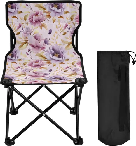 Vista 4 de Al aire libre plegable púrpura rosa flor camping sillas para adultos silla de camping portátil silla de césped ligero 202a6233