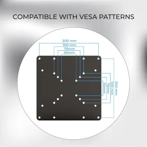 Vista 3 de HumanCentric Placa Adaptadora de Montaje VESA para Soportes de TV, Placa de Conversión VESA para Televisores Planos y Curvos, Convierta 50x50, 75x75