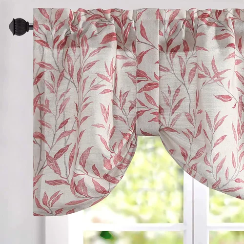 Vista 15 de VOGOL Cenefa floral negra para ventanas, patrón de pájaro, 52 x 18 pulgadas *Pájaro dorado