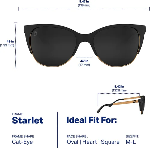 Vista 6 de Blenders Eyewear Starlet – Gafas de sol polarizadas con montura de ojo de gato – 100% protección UV – Gafas de moda para mujer