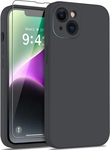 Vista 37 de DEENAKIN Funda compatible con iPhone 14 Plus con protector de pantalla, funda mejorada para cámara, goma de gel de silicona suave probada contra