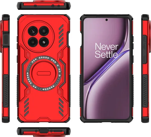 Vista 157 de Funda compatible con Motorola Edge 50, compatible con carga inalámbrica MagSafe [PC + TPU] 2 en 1 funda magnética protectora anticaída para Rojo