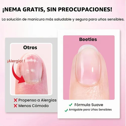 Vista 5 de Beetles - Kit de uñas de gel, 288 puntas de uñas medianas de almendra