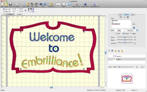 Vista 3 de Embrilliance Essentials, software para máquina de bordado
