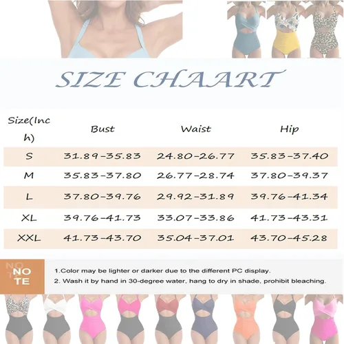 Vista 5 de Traje de baño de una pieza para mujer con cuello halter y bikini de playa (con almohadilla de pecho sin brasier de acero)
