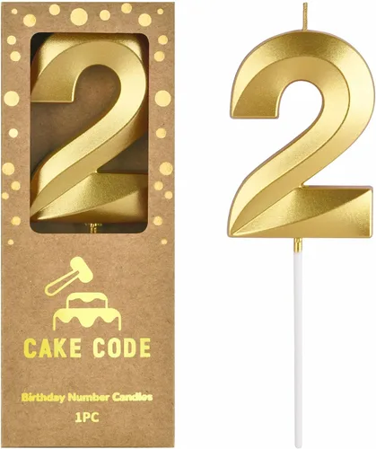 Vista 9 de Velas de cumpleaños de oro con diamantes de 2.76 pulgadas, velas de números dorados, velas de números de pastel, celebración de fiesta