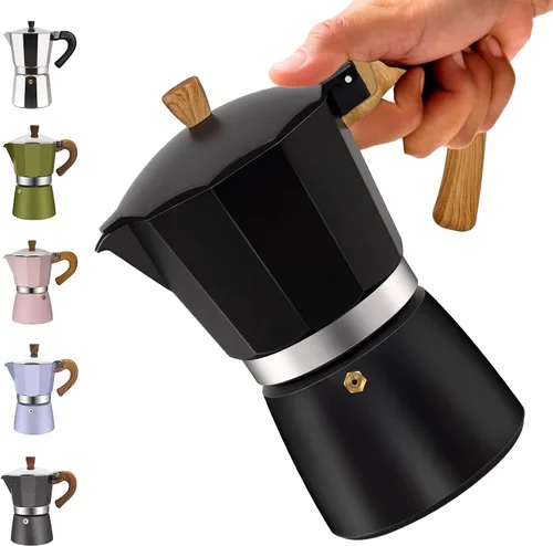 Vista 28 de Cafetera clásica de aluminio para 3 tazas Azul