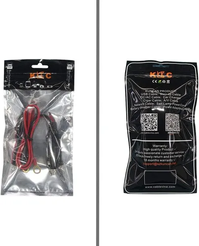 Vista 3 de Cable de extensión para encendedor de cigarrillos macho a anillo tórico - Cable de extensión de 3 pies 12 V/24 V para encendedor de cigarrillos