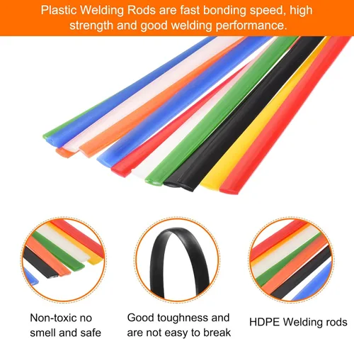 Vista 3 de MECCANIXITY Varillas de soldadura de plástico de 10 pulgadas, tiras de soldadura de HDPE, varillas de soldador para soldador de plástico