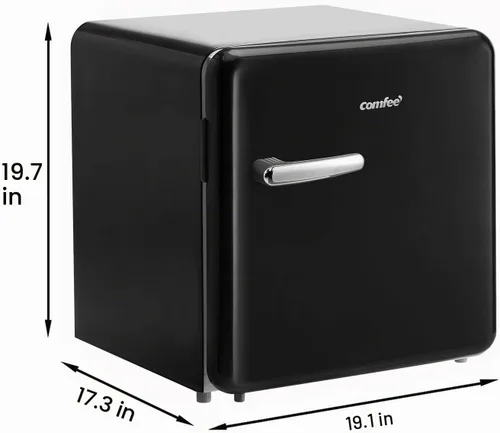 Vista 2 de Comfee - Refrigerador retro de la serie Solo de 1.6 pies cúbicos, aspecto elegante, interior HIPS, ahorro de energía, patas ajustables, esfera