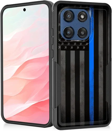 Vista 41 de Funda para Moto G Play 4G 2024, resistente de doble capa híbrida de policarbonato duro, goma suave, a prueba de golpes, funda protectora resistente