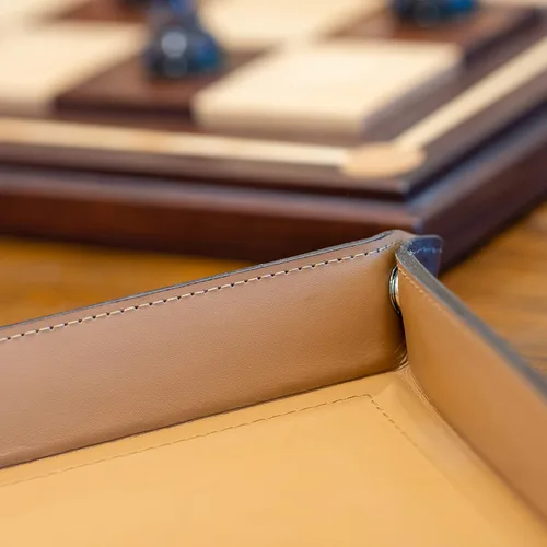 Vista 6 de Bandeja grande de cuero genuino Bandeja de cartera de joyería, plato para llaves, mesa de entrada, organizador para hombres, bandeja de noche