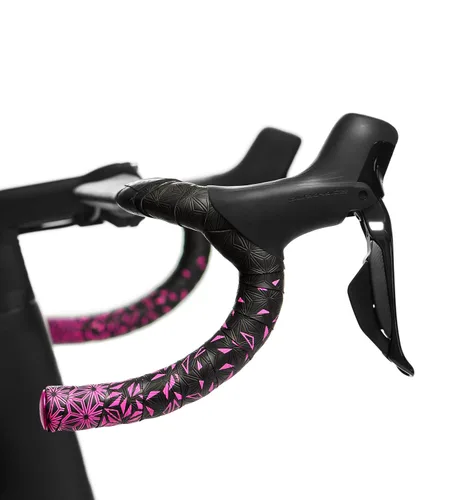 Vista 2 de SUPACAZ Bike BARTAPE, Super Sticky Kush, Star Fading, NEON Pink Plus ANO Pink Plugs