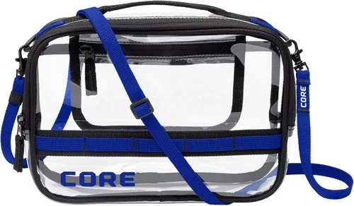 Vista 9 de CORE Bolso transparente aprobado para estadios con correa ajustable Diseño de bolso ligero con compartimentos seguros con cremallera