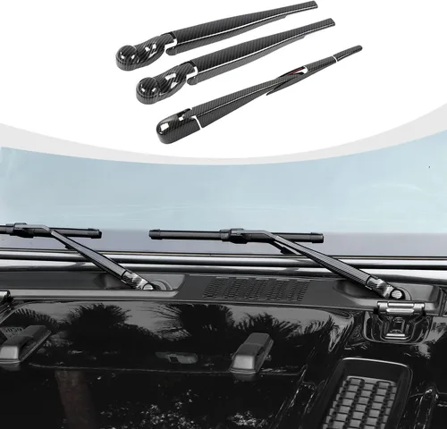 Vista 19 de RAZPOY JK Limpiaparabrisas frontal y trasero, 3 piezas, compatible con Jeep Wrangler JK JKU 2007-2017, azul
