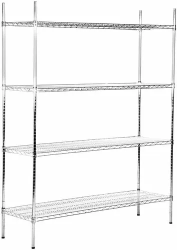 Vista 396 de Kit de 4 estantes de epoxi verde NSF de 21 x 72 pulgadas con postes de 86 pulgadas, estantería de almacenamiento resistente, kit de estantería