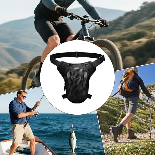 Vista 5 de Bolsas de pierna de motocicleta, bolsa de pierna caída para hombres