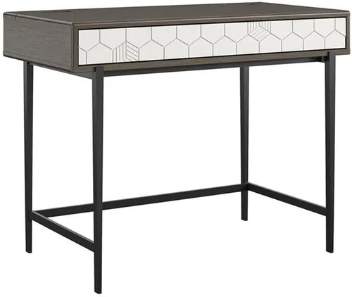Vista 6 de CosmoLiving by Cosmopolitan Olivia - Escritorio para computadora, color gris (grano de madera)