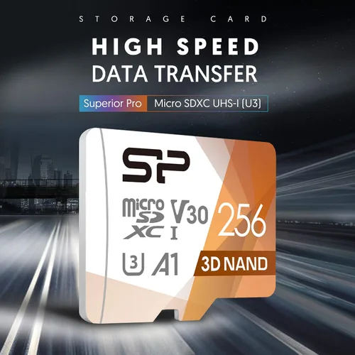 Vista 3 de Silicon Power - Tarjeta micro SD de 256 GB U3 SDXC hasta 100 MB/s de alta velocidad con adaptador para Nintendo-Switch, cámaras y drones