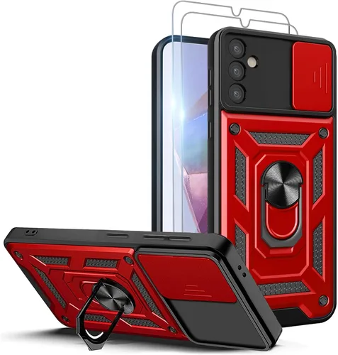 Vista 32 de Funda para teléfono Galaxy A06 4G: con protector de pantalla de 2 piezas, cubierta deslizante para cámara y soporte multiángulo para Samsung Galaxy