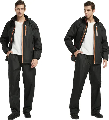 Vista 5 de JAEZZIY Trajes de lluvia para hombre impermeables