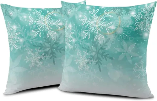 Vista 78 de Juego de 2 fundas de almohada patrióticas para exteriores, diseño de estrellas azules del 4 de julio, 16 x 16 pulgadas, fundas de almohada