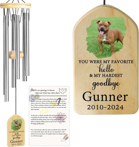 Vista 27 de Jocidea - Campanillas de viento personalizadas para gatos en memoria de gato, regalo por pérdida de gato, regalo de condolencia de mascota, regalo
